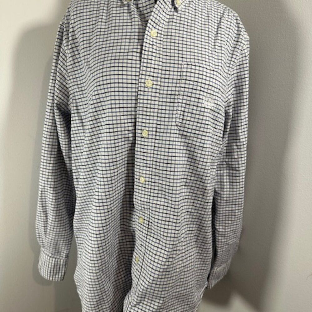 Men's Chaps Blue Plaid Shirt  8340  Medium
